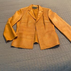 LES COPAINS tan leather jacket